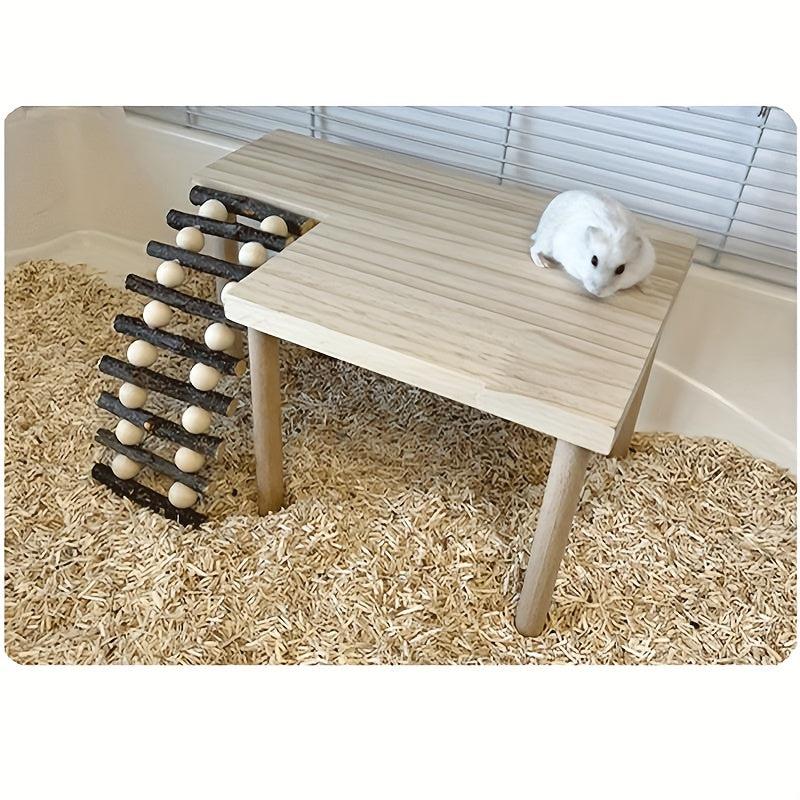 Wooden Ladder Platform Hamster Nest Decoration Landscape