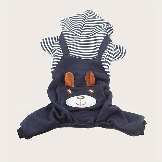 Bear Dog Jumpsuit for Small & Medium Dogs Soft Pet Apparel