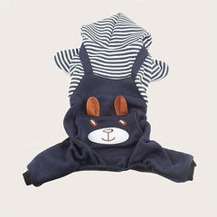 Bear Dog Jumpsuit for Small & Medium Dogs Soft Pet Apparel