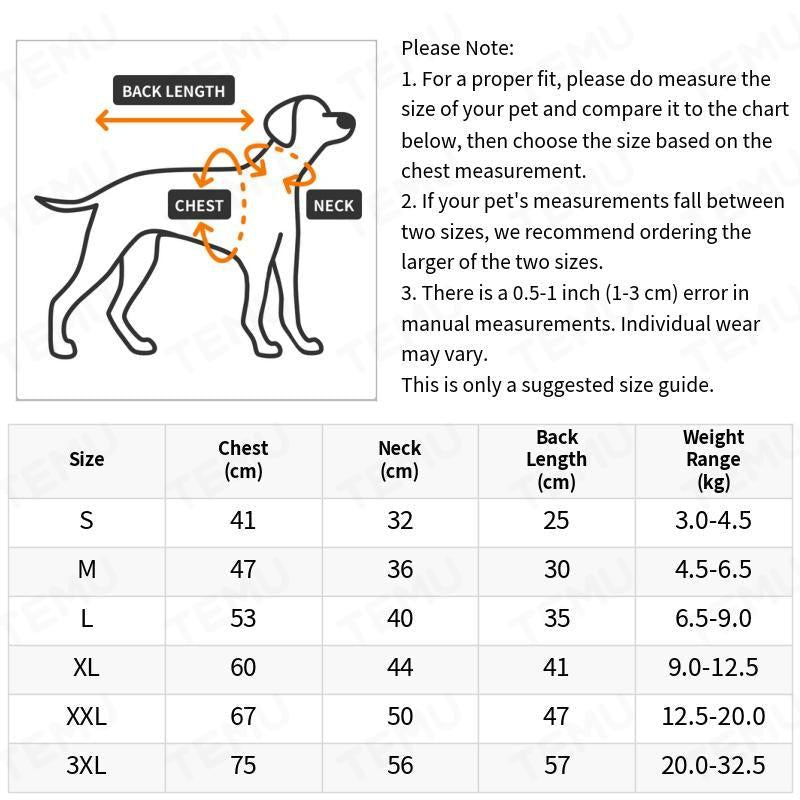 Winter Dog Coat Reflective Strap High Collar Vest