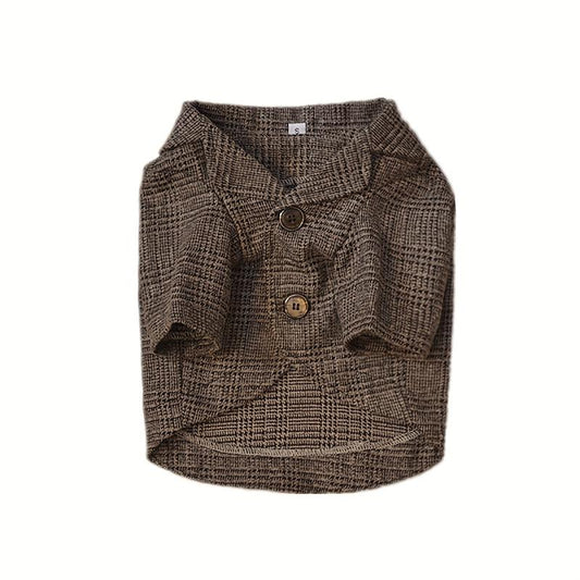 Plaid Print Pet Suit Jacket for Dog and Cat Wedding Clothes