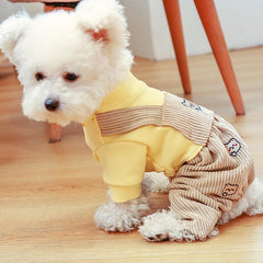 Bear Patterned Dog Jumpsuit - Keep Your Pet Cozy