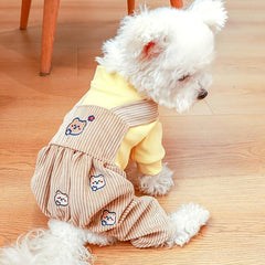 Bear Patterned Dog Jumpsuit - Keep Your Pet Cozy