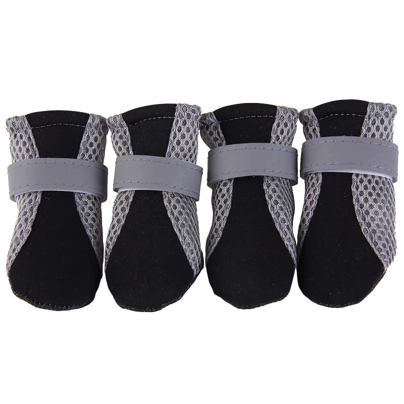 4pcs Reflective Dog Boots Wear-resistant Non-slip Puppy Shoes