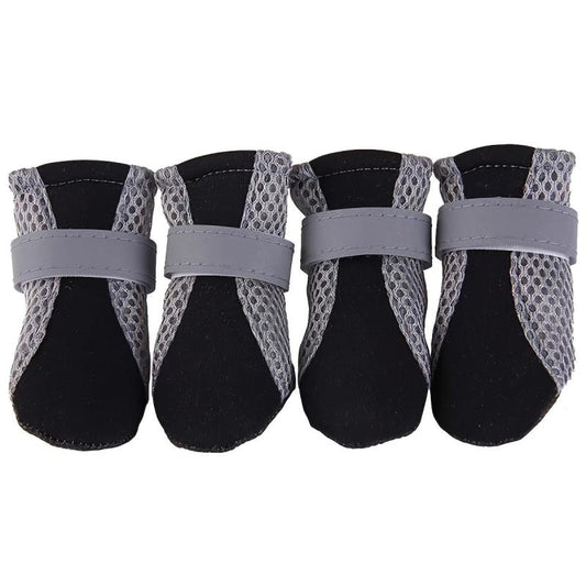 4pcs Reflective Dog Boots Wear-resistant Non-slip Puppy Shoes