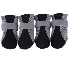 4pcs Reflective Dog Boots Wear-resistant Non-slip Puppy Shoes