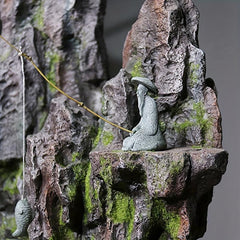 Aquarium Fishing Old Man Gardening Rockery Fisherman Figurine