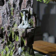 Aquarium Fishing Old Man Gardening Rockery Fisherman Figurine