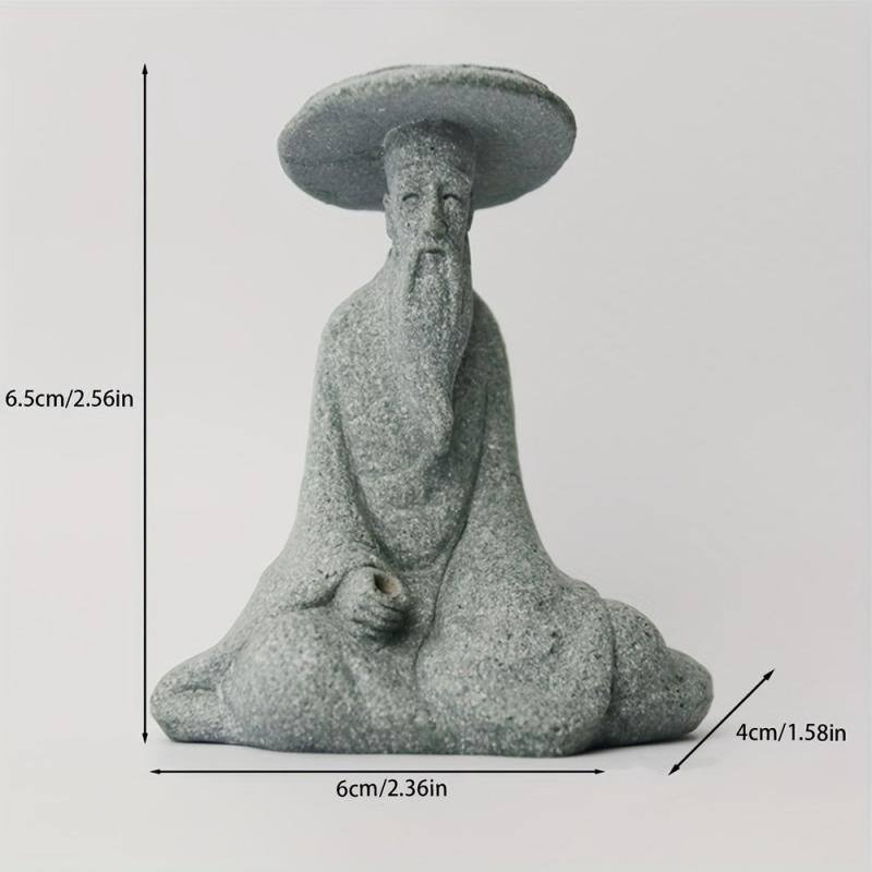 Aquarium Fishing Old Man Gardening Rockery Fisherman Figurine