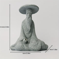Aquarium Fishing Old Man Gardening Rockery Fisherman Figurine