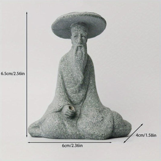 Aquarium Fishing Old Man Gardening Rockery Fisherman Figurine