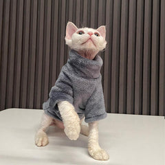 Cozy Faux Fur Sweater for Hairless Cats