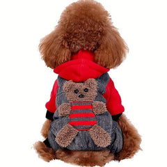 Hooded Coral Fleece Dog Coat Lightweight Puppy Apparel