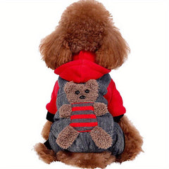 Hooded Coral Fleece Dog Coat Lightweight Puppy Apparel
