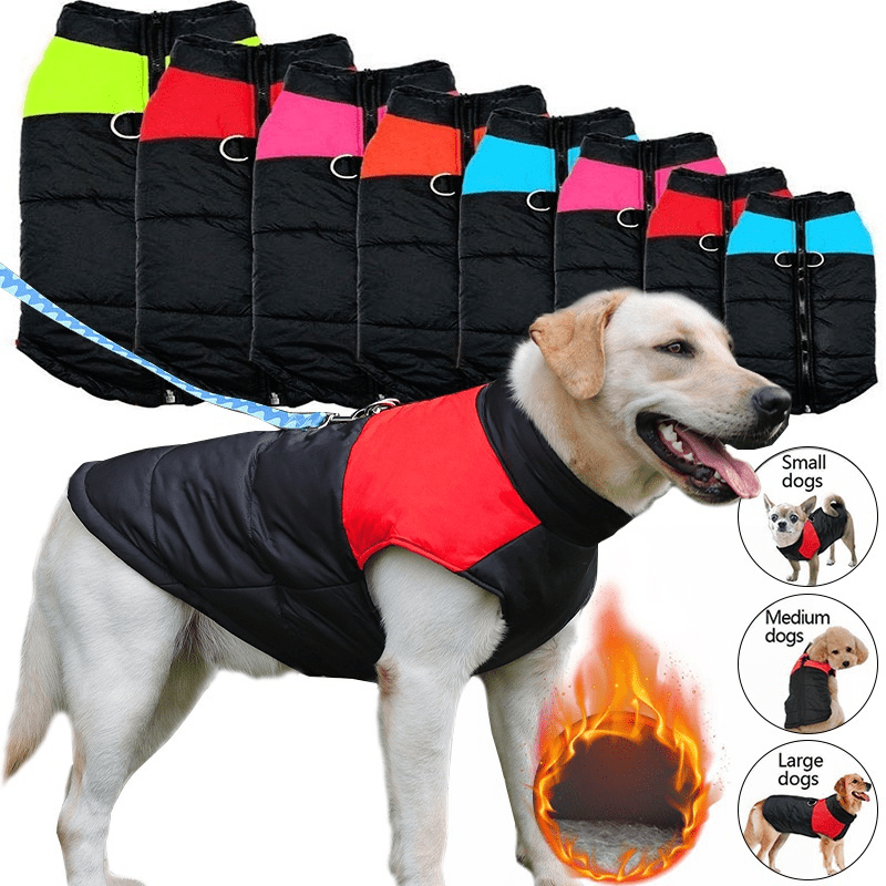 Winter Dog Vest with D Ring, Warm Padded, 5 Sizes