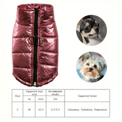 Waterproof Dog Vest with Zipper Chihuahua Clothing