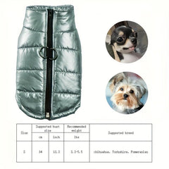 Waterproof Dog Vest with Zipper Chihuahua Clothing