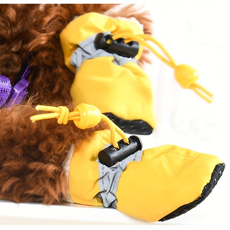 4pcs Waterproof Dog Shoes Non slip Rain Boots Puppy Pet Booties