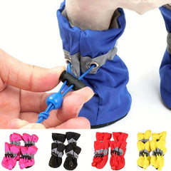4pcs Waterproof Dog Shoes Non slip Rain Boots Puppy Pet Booties