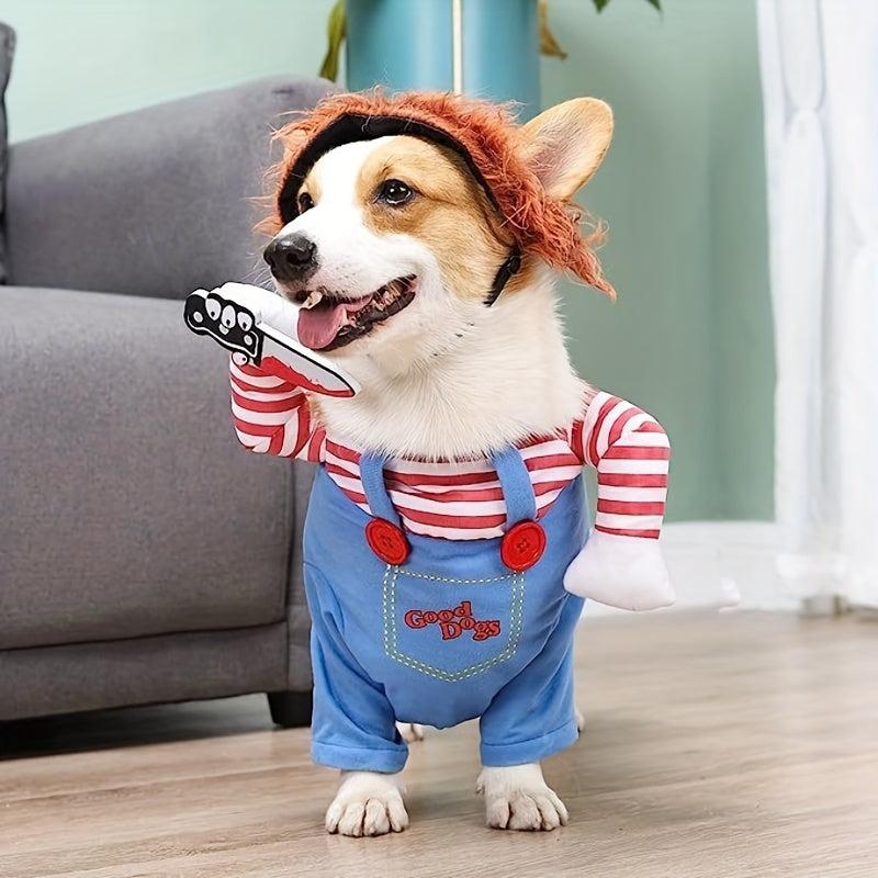 Halloween Deadly Doll Pet Dog Costume Funny Scary Props Outfit Apparel