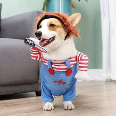 Halloween Deadly Doll Pet Dog Costume Funny Scary Props Outfit Apparel