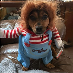 Halloween Deadly Doll Pet Dog Costume Funny Scary Props Outfit Apparel