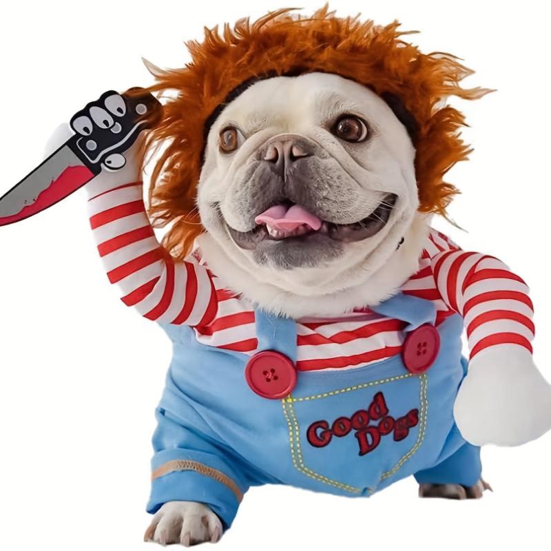 Halloween Deadly Doll Pet Dog Costume Funny Scary Props Outfit Apparel
