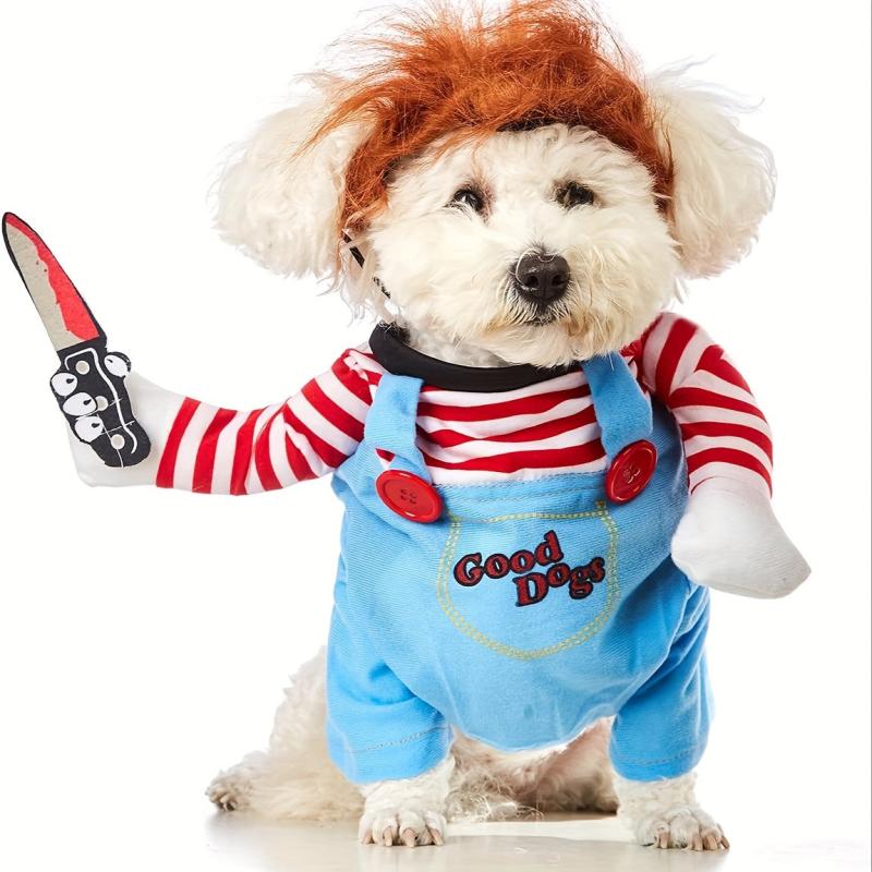 Halloween Deadly Doll Pet Dog Costume Funny Scary Props Outfit Apparel