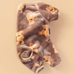 Soft Brown Bear Print Onesie for Small and Medium Pets