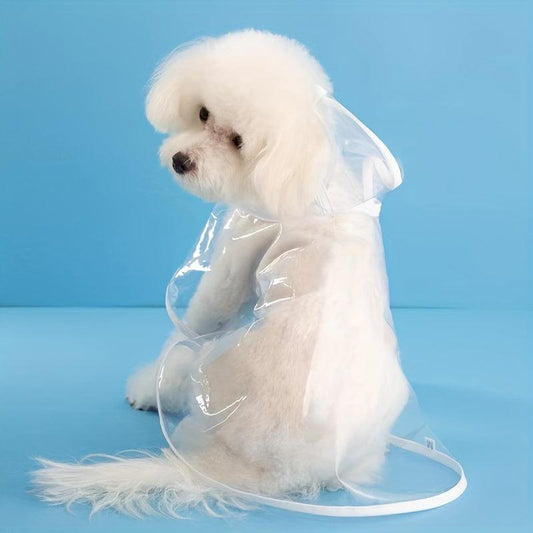 Clear Hooded Pet Plastic Raincoat Poncho for Toy Small Dogs Cat Clothes