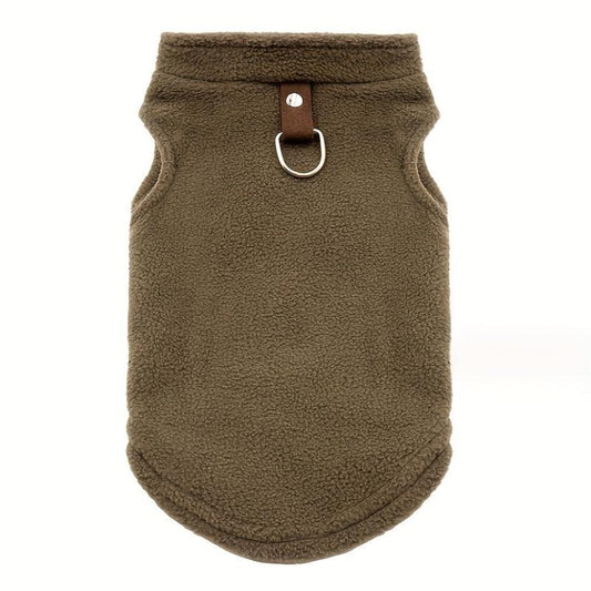 Pet Thickened Velvet Vest With Tractional Ring For Autumn And Winter
