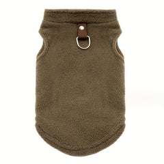 Pet Thickened Velvet Vest With Tractional Ring For Autumn And Winter
