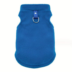 Pet Thickened Velvet Vest With Tractional Ring For Autumn And Winter