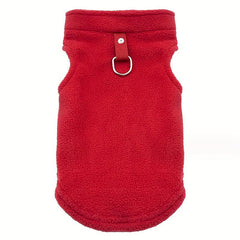 Pet Thickened Velvet Vest With Tractional Ring For Autumn And Winter