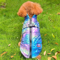 Fluorescent Sea Style Gray Dog Coat Back D Ring for Small Medium Large Dog