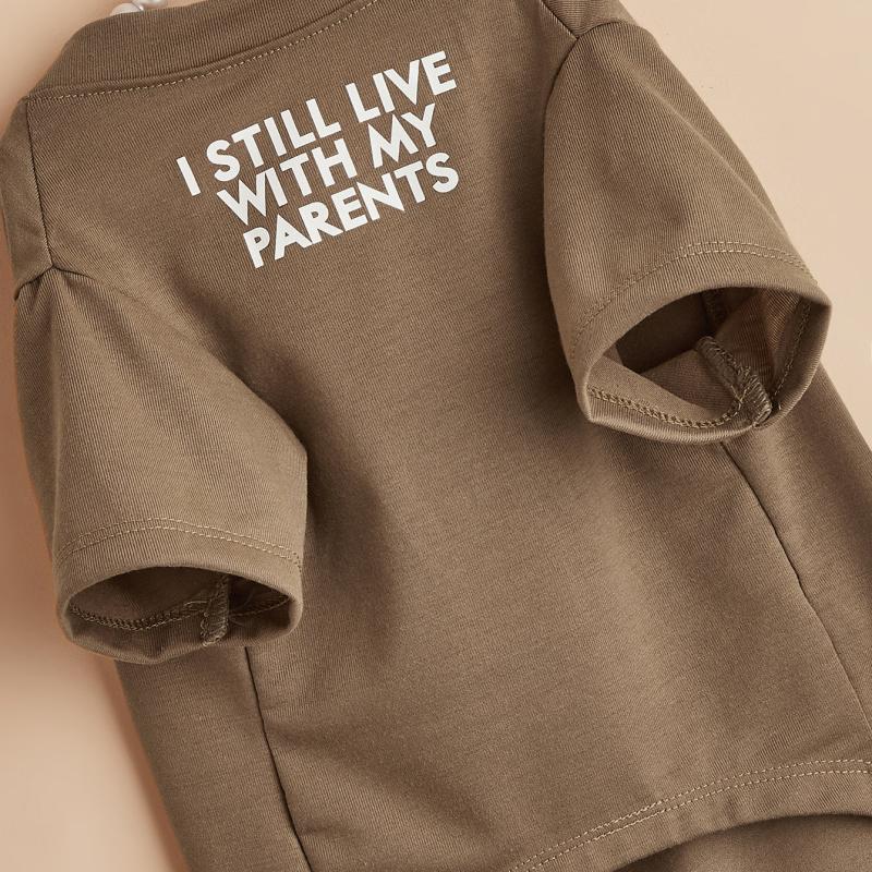 Brown Words Pattern Pet Tee for Small & Medium Dogs