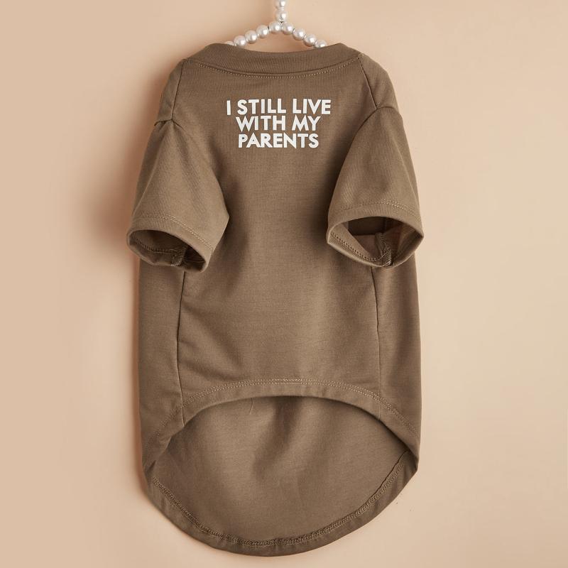 Brown Words Pattern Pet Tee for Small & Medium Dogs