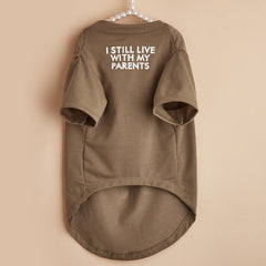 Brown Words Pattern Pet Tee for Small & Medium Dogs