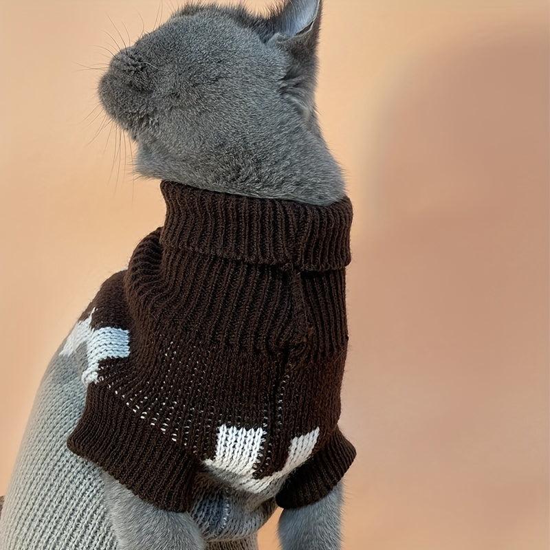 Geometric Graphic Pet Sweater for Autumn and Winter