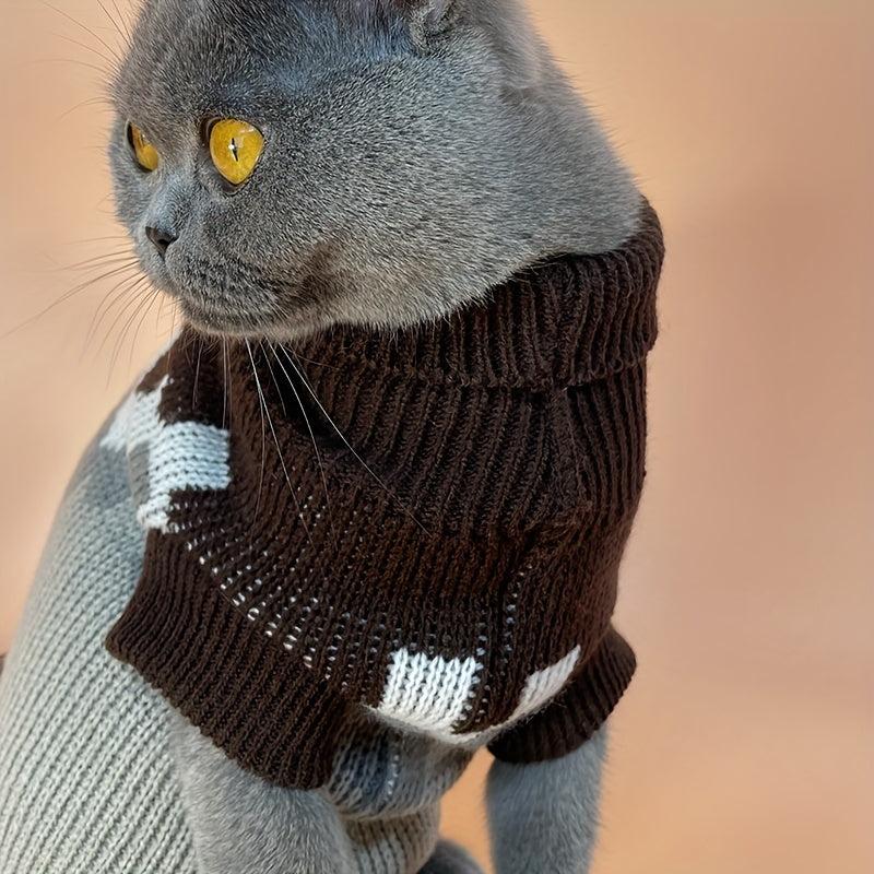 Geometric Graphic Pet Sweater for Autumn and Winter