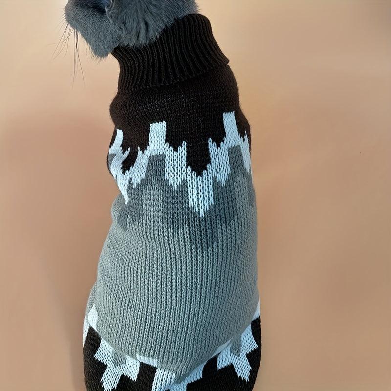Geometric Graphic Pet Sweater for Autumn and Winter