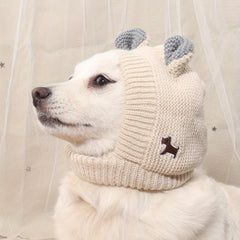 Pet Headgear Rabbit Ears Fleece Knitted Hat