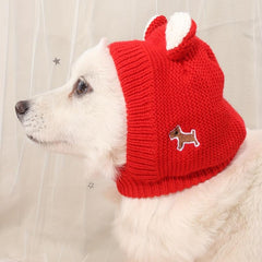 Pet Headgear Rabbit Ears Fleece Knitted Hat