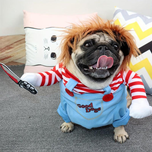 1pc Pet Deadly Doll Dog Costume Funny Dog Cosplay Halloween