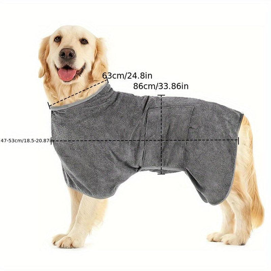 Absorbent Dog Bath Towel with Magic Stickers for Medium Large Dogs