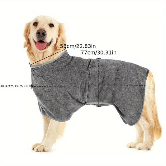 Absorbent Dog Bath Towel with Magic Stickers for Medium Large Dogs