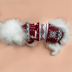 Turtleneck Knit Christmas Graphic Pet Dog Sweater Coat Apparel