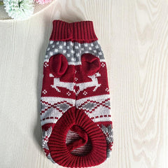 Turtleneck Knit Christmas Graphic Pet Dog Sweater Coat Apparel