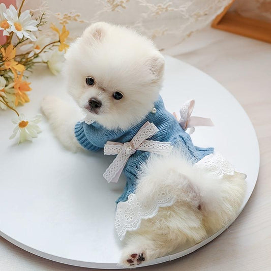 Pet Dress with Bowknot for Small and Medium Pets