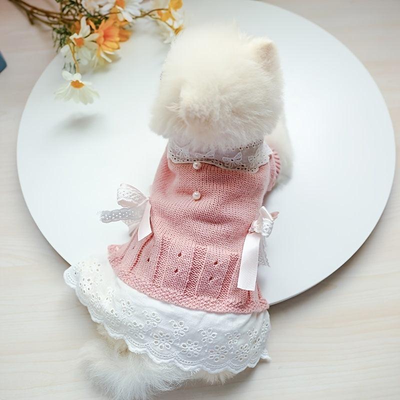 Pet Dress with Bowknot for Small and Medium Pets